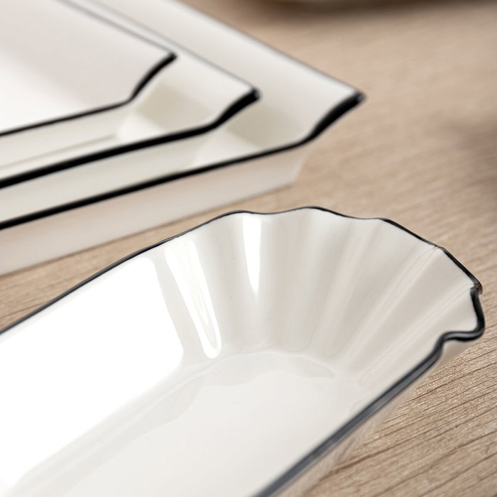 Quid Tapa Gastro Black 20x13x2 cm - Porcelaine, 6 Unités