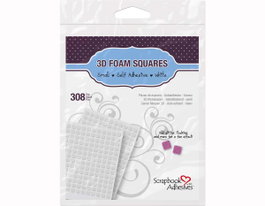 Scrapbook Adhesives by 3L Adhésif mousse 3D carrés blancs 308 unités 6,35x6,35mm 2mm
