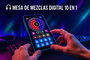 iDance Mini Table de Mixage Format Tablet avec Sons et Lumières, Fonctionne sur Piles AA, Dimensions 2.2x24.5x14 cm, Noir