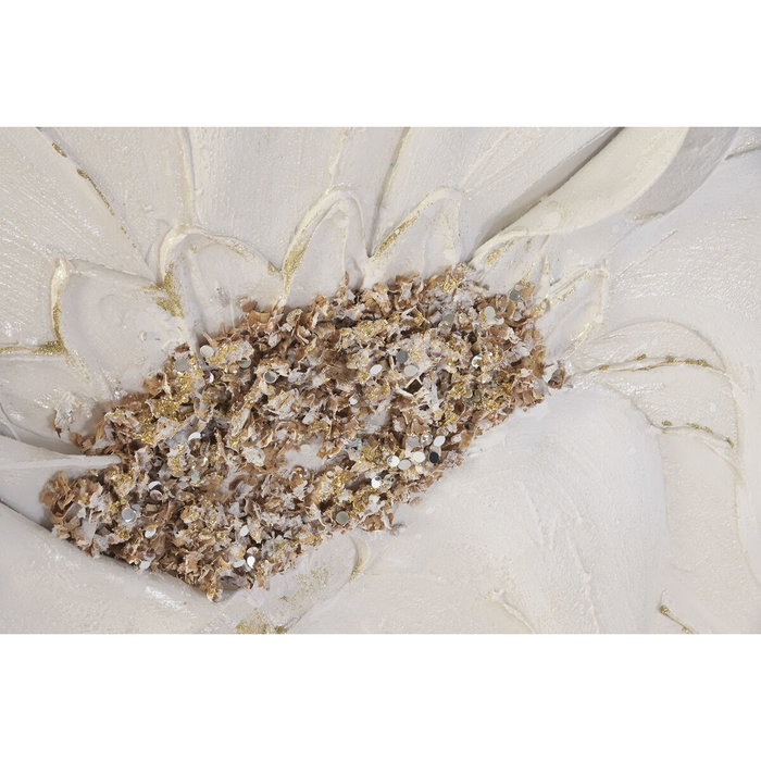 Home ESPRIT Toile Fleur Shabby Chic Blanc Beige (2 Unités)