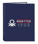 Benetton Cartable folio 4 anneaux mixtes modèle Varsity - 26,5 x 33 x 4 cm - Recommandé 3 ans
