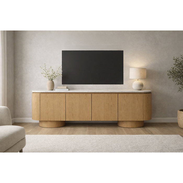 Home ESPRIT Meuble de télévision Marron Clair 200 x 40 x 45 cm