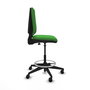 Tabouret Taburete Elche Contact permament de base Tissu Vert Base pyramidale noire Sans accoudoirs Sans appui-tête Roulettes 65mm nylon