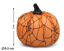 Citrouille orange avec toile d'araignée décorative Halloween