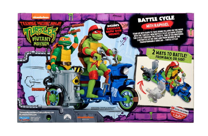 Playmates Ninja Turtles : Teenage Years figurine Raphael & Scooter et side-car