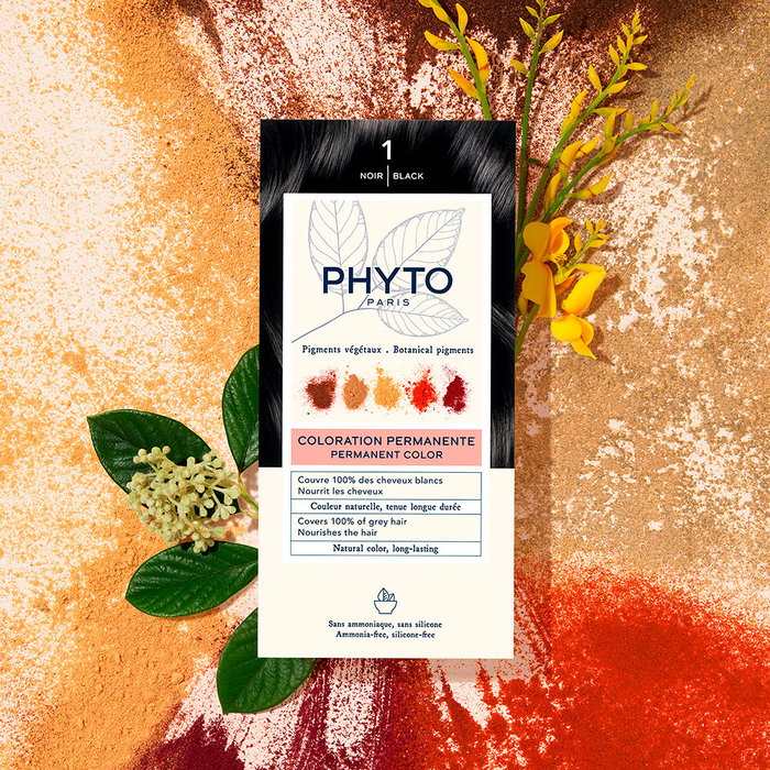 Phyto #1 - Phytocolor Crème Colorante Sans Ammoniaque, Noire, 4 unités