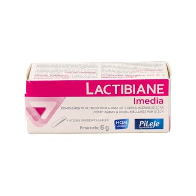 Pileje Lactibiane Imedia 4 sticks buccodispersables probiotiques 30 milliards UFC Pileje Lactibiane Imedia 4 sticks buccodispersables probiotiques 30 milliards UFC