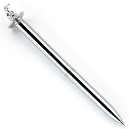 THE CARAT SHOP Stylo à bille métallique Harry Potter Baguette Sélecteur avec finition argentée et embout en acier inoxidable