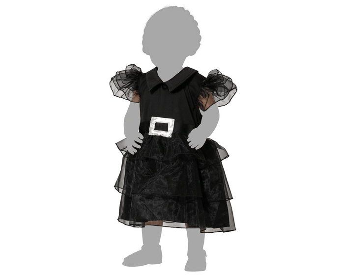 Déguisement Fantôme pour Bébé Fille Noir avec Robe et Capuche - Taille 24 Mois - Thème Halloween