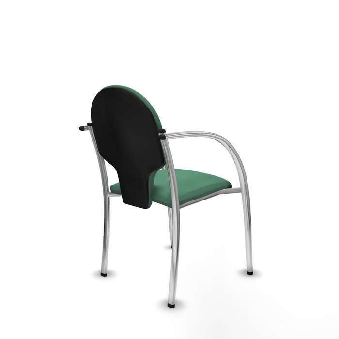 Silla Hellín tapizada con Tela color Verde esmeralda. Brazos fijos