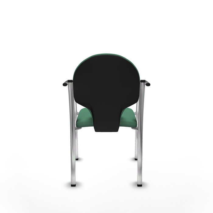 Silla Hellín tapizada con Tela color Verde esmeralda. Brazos fijos