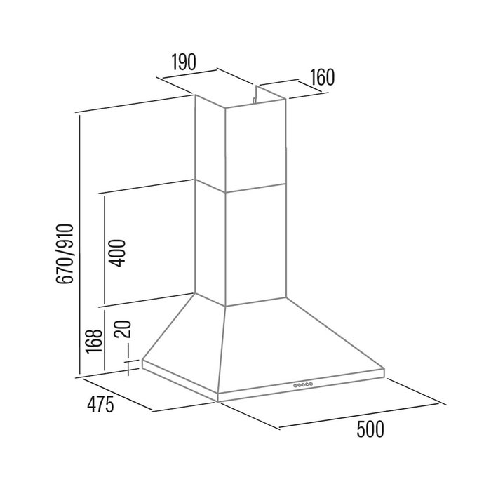 Hotte standard Cata VK5000X Acier Hotte standard Cata VK5000X Acier