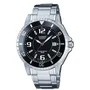 Casio BASIC Montre Homme en Acier Inoxydable Gris Noir - Mouvement Quartz - Verre Minéral - Étanchéité 20 ATM