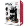 Domo DO721K Cafetière Filtre avec Moulin Intégré 900 W - 1.5 L (12 Tasses) - Écran LCD - 3 Intensités - Mouture Réglable - Carafe Verre - 200 g Réservoir à Grains