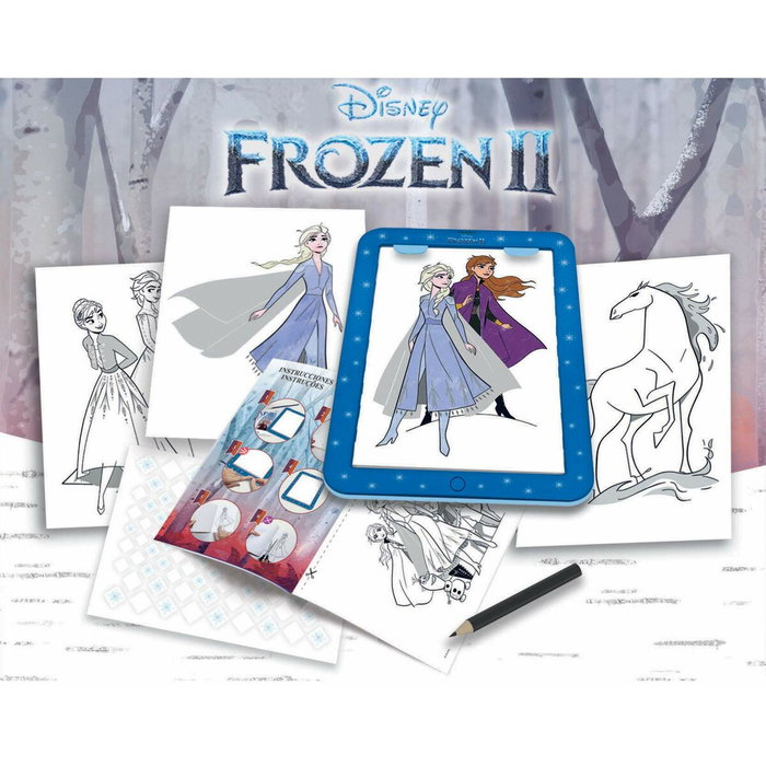 Educa Tablette de dessin Disney La Reine des Neiges lumineuse avec 25 modèles