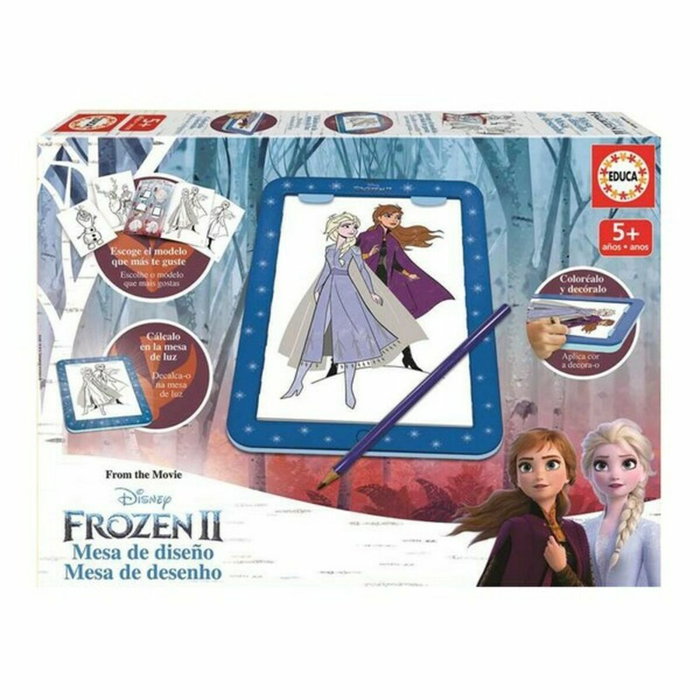Educa Tablette de dessin Disney La Reine des Neiges lumineuse avec 25 modèles