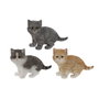 Home ESPRIT Figurine Décorative Chaton Blanc Gris Orange (3 Unités)