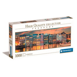 Clementoni Puzzle 1000 pièces pour adultes Bright Amsterdam 39838 - Dimensions assemblées : 98 x 33 cm