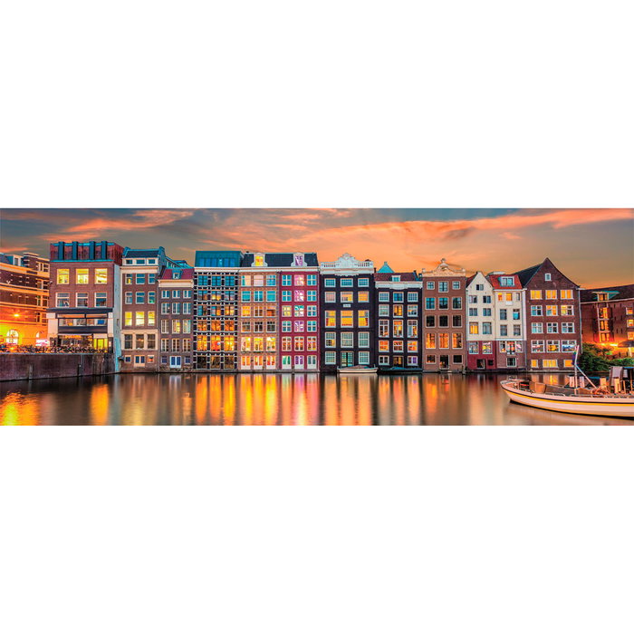 Clementoni Puzzle 1000 pièces pour adultes Bright Amsterdam 39838 - Dimensions assemblées : 98 x 33 cm