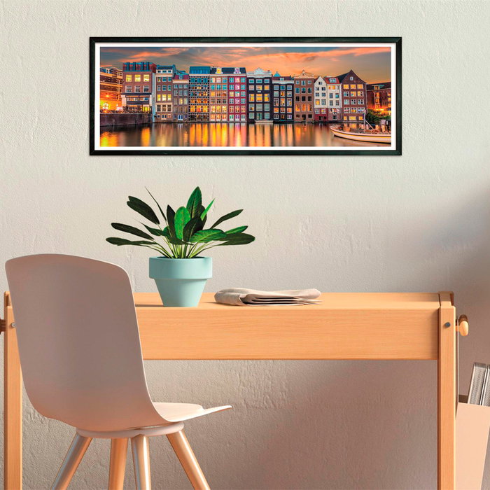Clementoni Puzzle 1000 pièces pour adultes Bright Amsterdam 39838 - Dimensions assemblées : 98 x 33 cm