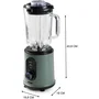 Domo - DO734BL - Blender 2-en-1 800 W avec Carafe Verre 1,5 L et Gourde 600 ml - Vert - Mixeur Smoothie, Soupe, Glace Pilée - Vitesse Variable