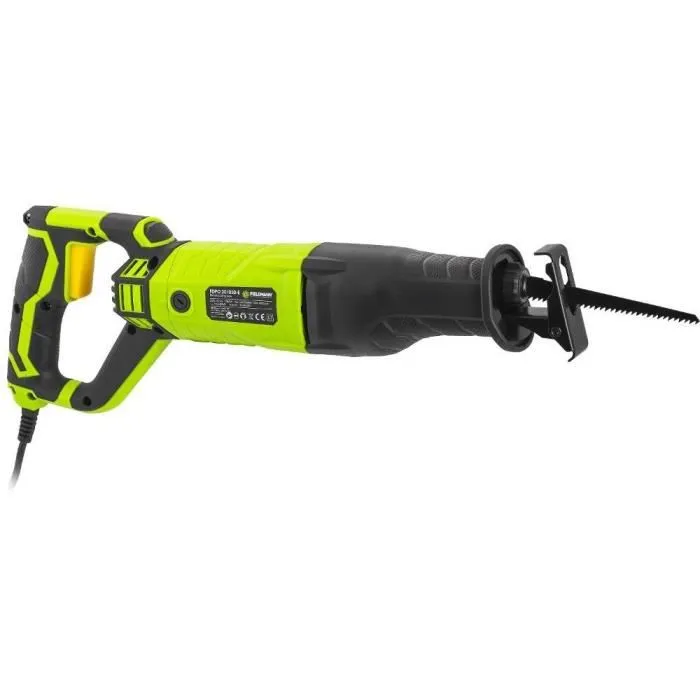 Fieldmann Scie Sabre FDPO 201050-E, 1050 W, Vitesse 1000-3000 min-1, Coupe Bois 115 mm et Métal 8 mm, avec Poignée Pivotante