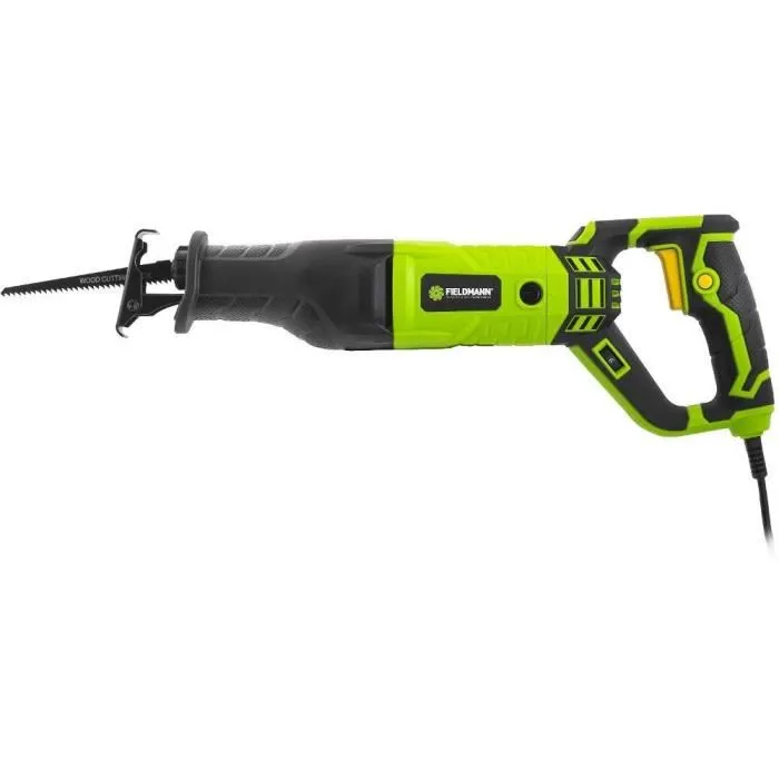 Fieldmann Scie Sabre FDPO 201050-E, 1050 W, Vitesse 1000-3000 min-1, Coupe Bois 115 mm et Métal 8 mm, avec Poignée Pivotante