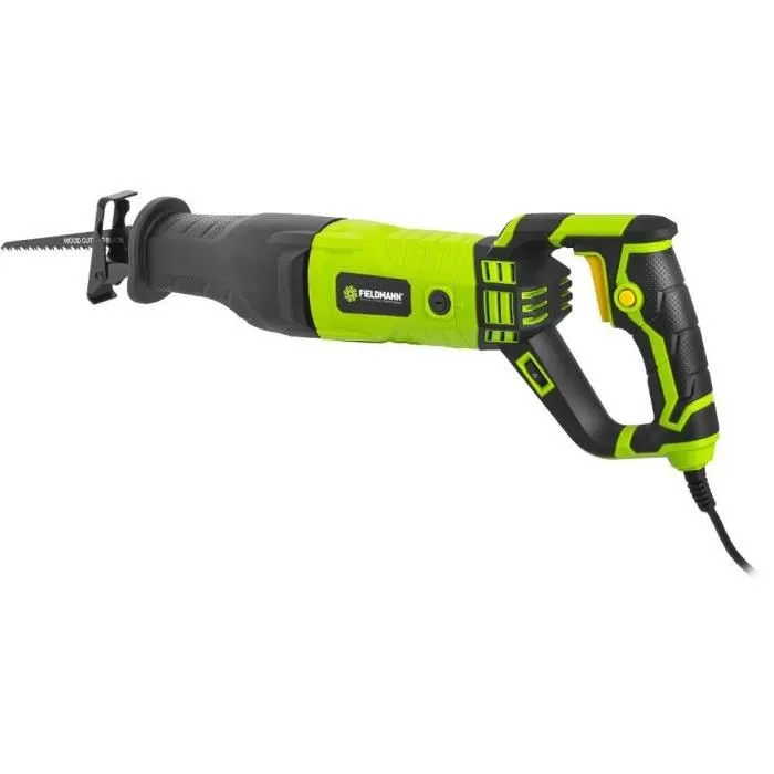 Fieldmann Scie Sabre FDPO 201050-E, 1050 W, Vitesse 1000-3000 min-1, Coupe Bois 115 mm et Métal 8 mm, avec Poignée Pivotante