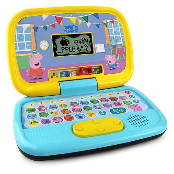 VTech Ordinateur d'apprentissage Peppa Pig avec 5 modes de jeu, nombreuses activités, 2 piles AA incluses, dimensions 5,6x23,7x15,8 cm, en espagnol VTech Ordinateur d'apprentissage Peppa Pig avec 5 modes de jeu, nombreuses activités, 2 piles AA incluses, dimensions 5,6x23,7x15,8 cm, en espagnol