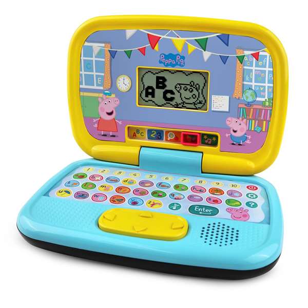 VTech Ordinateur d'apprentissage Peppa Pig avec 5 modes de jeu, nombreuses activités, 2 piles AA incluses, dimensions 5,6x23,7x15,8 cm, en espagnol VTech Ordinateur d'apprentissage Peppa Pig avec 5 modes de jeu, nombreuses activités, 2 piles AA incluses, dimensions 5,6x23,7x15,8 cm, en espagnol