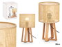 Giftdecor Lampe de Table Cylindre Abat-jour Naturel 36 cm, 20x27.5x20 cm, Marron, Bois/PVC/Papier, E27 (Set de 4)