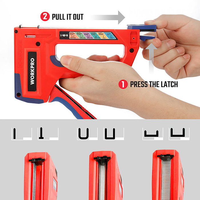 Workpro Agrafeuse Bleu et Rouge