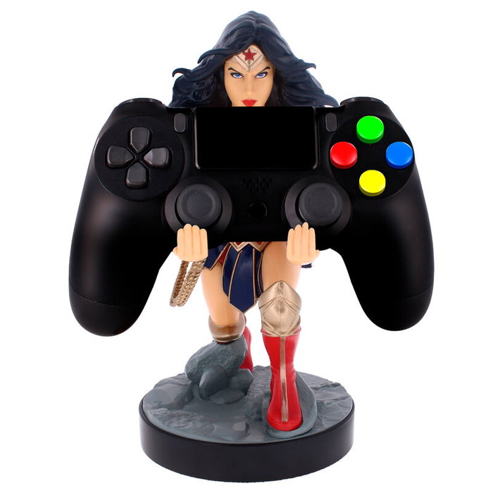 Exquisite Gaming Support de Charge avec Figure Wonder Woman DC Comics - 20 cm - Compatible PS5 DualSense, Xbox Series, iPhone (câble non inclus)