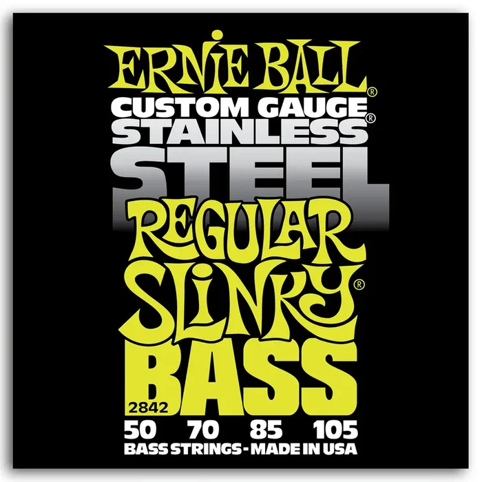 Ernieball Set Bajo Slinky S.Steel Regular 50-105 Cordes pour Guitare Basse