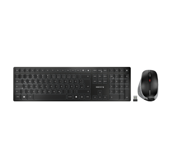 Cherry DW 9500 SLIM Pack clavier et souris sans fil Gris, Noir