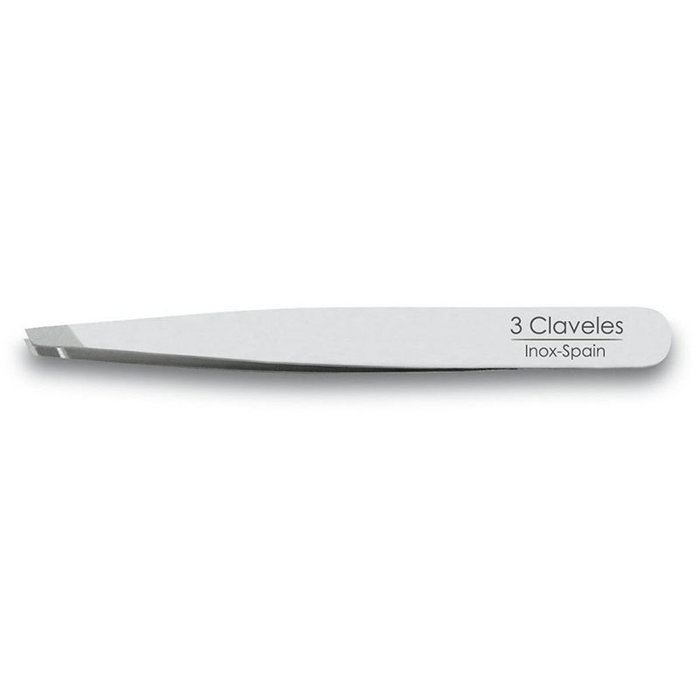 Tres Claveles Pince à épiler biseautée en acier inoxydable 10 cm Tres Claveles Pince à épiler biseautée en acier inoxydable 10 cm