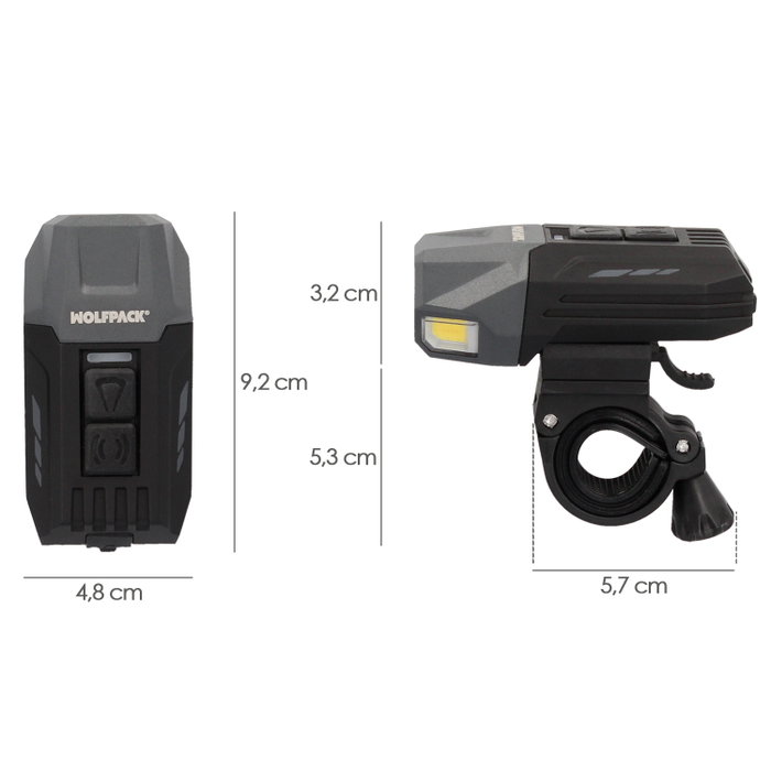 WOLFPACK LINEA PROFESIONAL Lampe LED Frontale 800 Lumens pour Vélo et Trottinette
