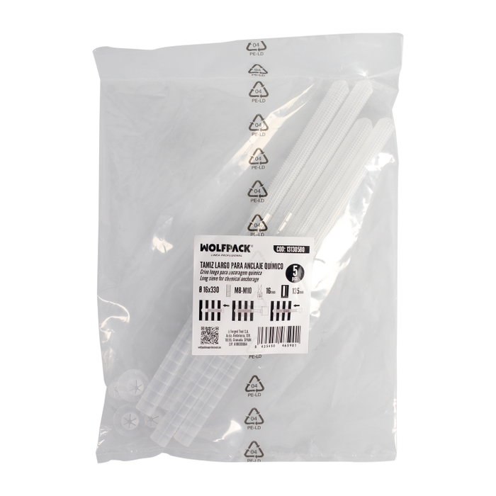 WOLFPACK LINEA PROFESIONAL Tamis Long Sectionnable pour Ancrages Chimiques Ø 16x330 mm WOLFPACK LINEA PROFESIONAL Tamis Long Sectionnable pour Ancrages Chimiques Ø 16x330 mm