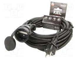 KEL Rallonge réseau H05RR-F 3G1,5mm2 10m noir