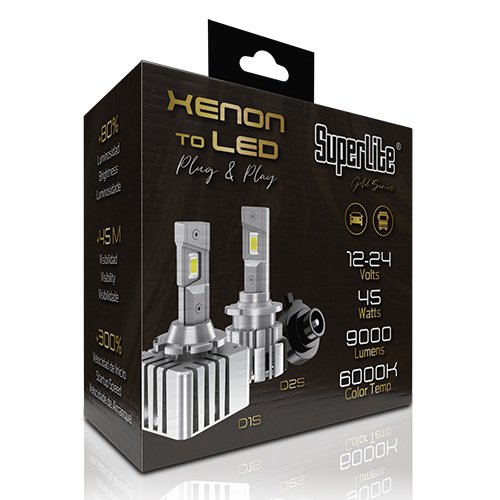 Abc Kit de conversion xénon vers LED D2S Gold Canbus 9000K Plug&Play