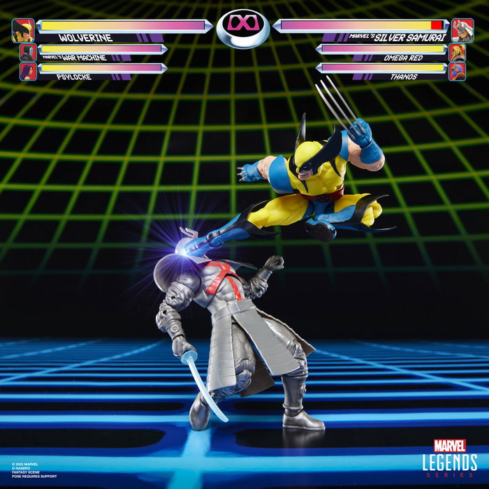 HASBRO Marvel Legends Gameverse - Blister 2 Figuras Wolverine & Silver Samurai - Action Figure Articulée 15cm avec 9 Accessoires (Effets, Bases)