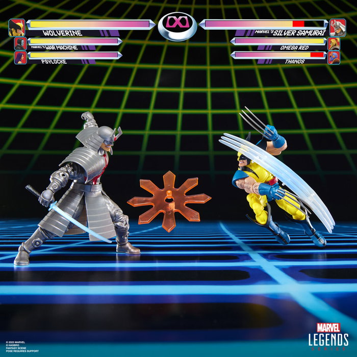 HASBRO Marvel Legends Gameverse - Blister 2 Figuras Wolverine & Silver Samurai - Action Figure Articulée 15cm avec 9 Accessoires (Effets, Bases)