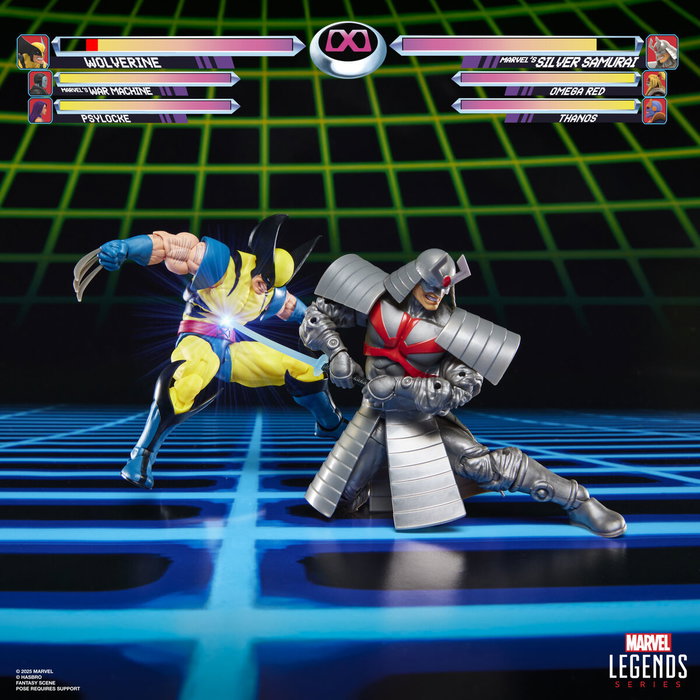 HASBRO Marvel Legends Gameverse - Blister 2 Figuras Wolverine & Silver Samurai - Action Figure Articulée 15cm avec 9 Accessoires (Effets, Bases)
