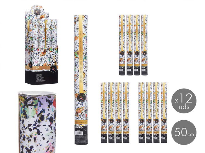 Arte Regal Canon à Confetti 50 cm Multicolore Papier Carton Métal Plastique (Set de 48) Arte Regal Canon à Confetti 50 cm Multicolore Papier Carton Métal Plastique (Set de 48)