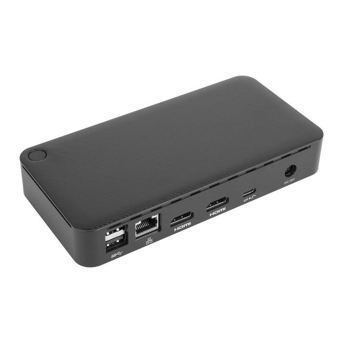 Targus DV4K Station d'accueil USB-C Universelle avec 65W Power Delivery, 3xUSB-A, 2xUSB-C, 2xHDMI 2.0, Gigabit Ethernet, Audio, Montage VESA - Noir