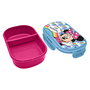 Kids Licensing Sandwichera avec couverts Minnie MN30016 - Sandwichera pour enfants avec deux compartiments et fermeture hermétique
