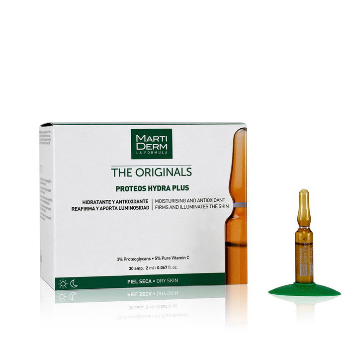 Martiderm THE ORIGINALS PROTEOS HYDRA PLUS ampoules 30 x 2 ml hydratation profonde vitamine C antioxydant