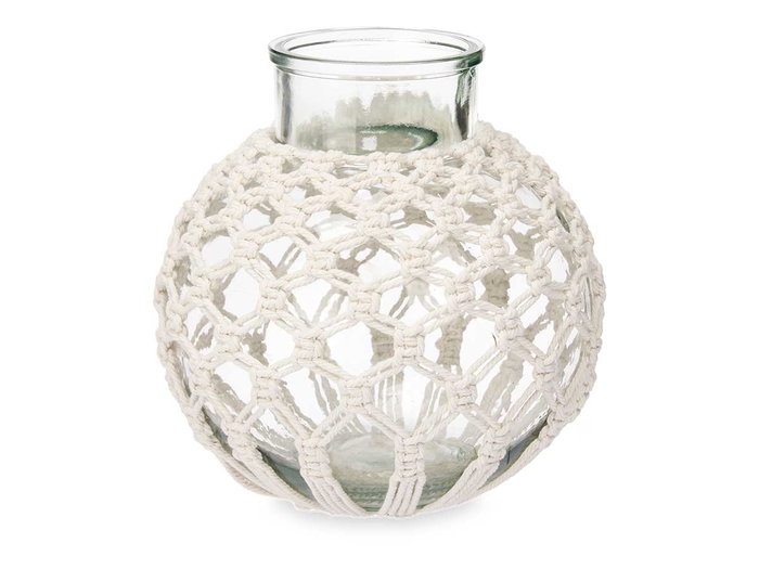 GIFTDECOR JARRON MACRAME ESFERA BLANCO