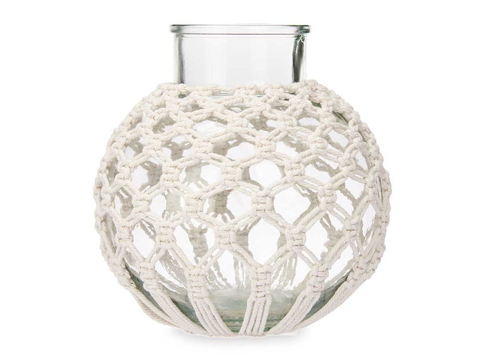 GIFTDECOR JARRON MACRAME ESFERA BLANCO