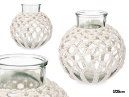 GIFTDECOR JARRON MACRAME ESFERA BLANCO